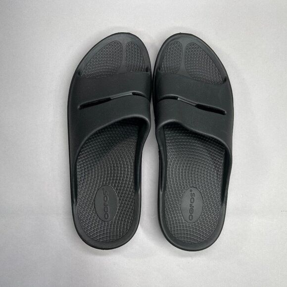 Oofos OOahh Sandals Men\'s Size‎ 10 Black Running Recovery Active Beach Slides